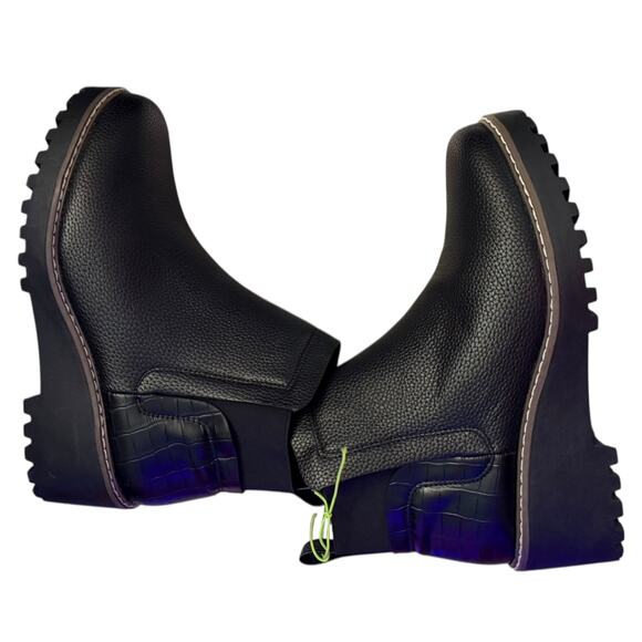 Rampage Sacha Black Ankle Wedge Boots Size 10 - Picture 7 of 8